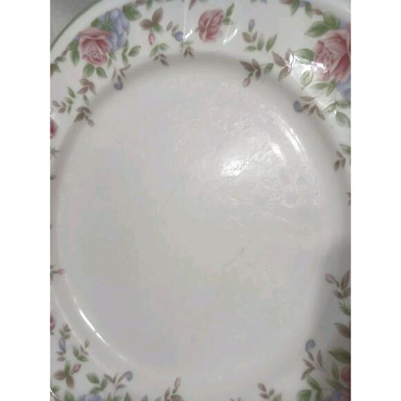 Epoch MORNING ROSE Dinner Plate Floral Roses Green trim Replacement Grannycore - Picture 12 of 16